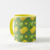 Tropical Pineapple Pattern: Summer Fruit Art マグカップ (正面左)