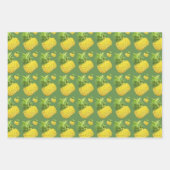 Tropical Pineapple Pattern: Summer Fruit Art ラッピングペーパーシート (正面2)