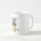 Tropical Pineapple Sunglasses Sunshine コーヒーマグカップ (正面右)