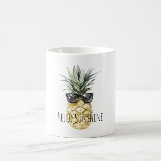 Tropical Pineapple Sunglasses Sunshine コーヒーマグカップ (中央)