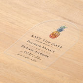 Tropical Pineapple Wedding Save the Date アクリル招待状 (レイダウン)
