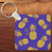 Tropical Pineapple with Name – Watercolor Style キーホルダー (正面)