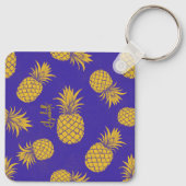Tropical Pineapple with Name – Watercolor Style キーホルダー (裏面)