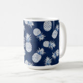 Tropical Pineapple with Name – Watercolor Style コーヒーマグカップ (正面右)