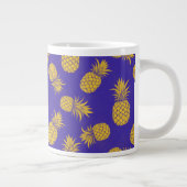 Tropical Pineapple with Name – Watercolor Style ジャンボコーヒーマグカップ (右)