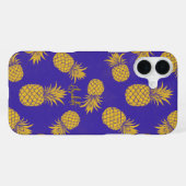 Tropical Pineapple with Name – Watercolor Style iPhoneケース (裏面横)