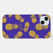 Tropical Pineapple with Name – Watercolor Style iPhoneケース (裏面横)