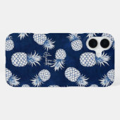 Tropical Pineapple with Name – Watercolor Style iPhoneケース (裏面横)