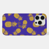 Tropical Pineapple with Name – Watercolor Style iPhoneケース (裏面横)