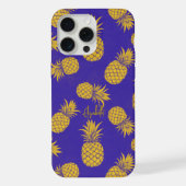 Tropical Pineapple with Name – Watercolor Style iPhoneケース (裏面)