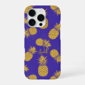 Tropical Pineapple with Name – Watercolor Style iPhoneケース (裏面)