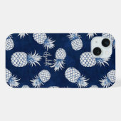 Tropical Pineapple with Name – Watercolor Style iPhoneケース (裏面横)