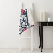 Tropical Pink and Navy Floral シェルパブランケット (インサイチュ)