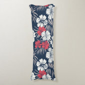 Tropical Pink and Navy Floral ボディピロー (正面縦)