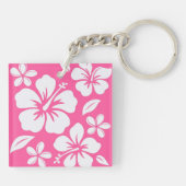 Tropical Pink Beach Flowers キーホルダー (裏面)