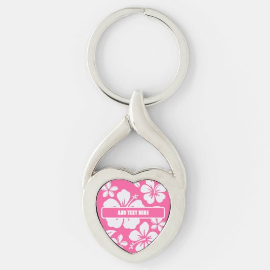 Tropical Pink Beach Flowers キーホルダー (正面)