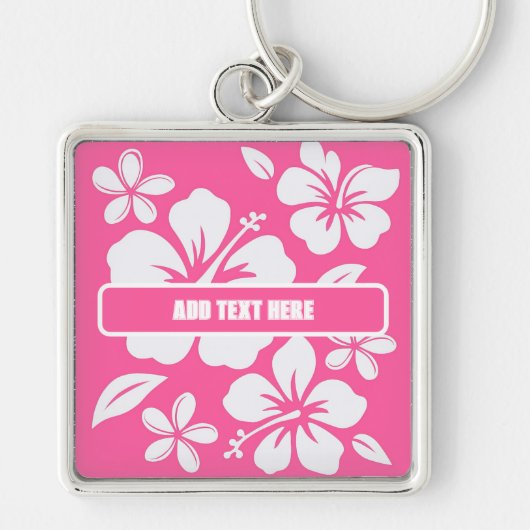 Tropical Pink Beach Flowers キーホルダー (正面)