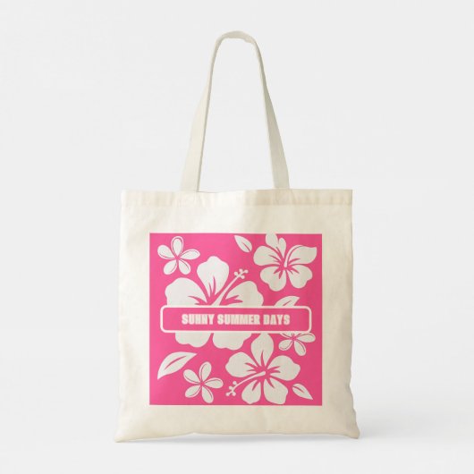 Tropical Pink Beach Flowers トートバッグ (裏面)