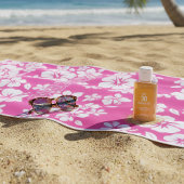 Tropical Pink Beach Flowers ビーチタオル