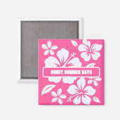 Tropical Pink Beach Flowers マグネット (正面/裏面)