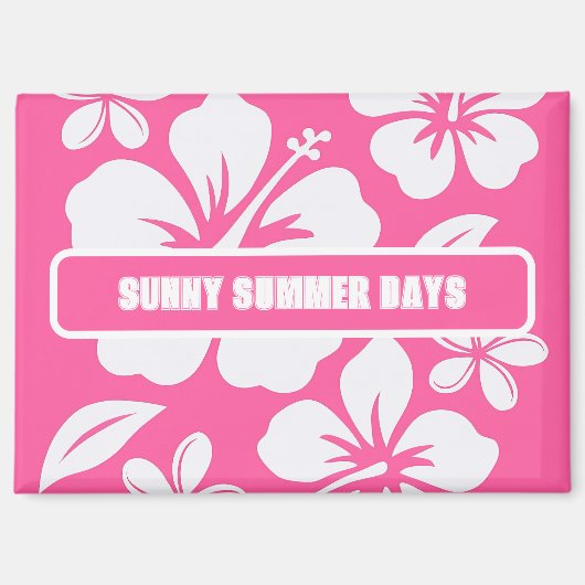 Tropical Pink Beach Flowers マグネット (正面)