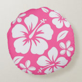 Tropical Pink Beach Flowers ラウンドクッション (裏面)