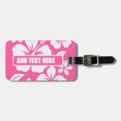 Tropical Pink Beach Flowers ラゲッジタグ (正面横)