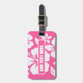 Tropical Pink Beach Flowers ラゲッジタグ (正面縦)