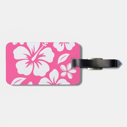 Tropical Pink Beach Flowers ラゲッジタグ (裏面横)