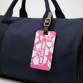 Tropical Pink Beach Flowers ラゲッジタグ