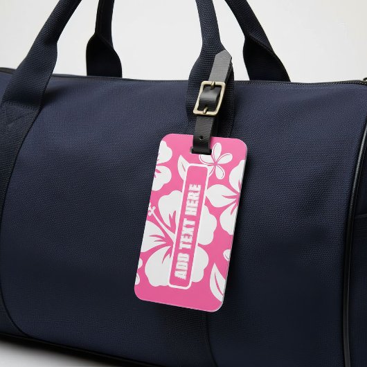 Tropical Pink Beach Flowers ラゲッジタグ