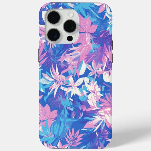 🌺 Tropical Pink & Blue Floral Pattern - Fresh & V Case-Mate iPhoneケース (裏面)