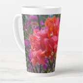 Tropical Pink Bougainvillea Island Floral カフェラテマグ (左アングル)