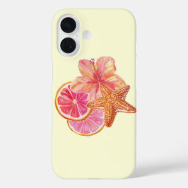 Tropical Pink Citrus Art iPhone 16ケース