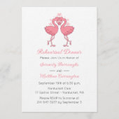 Tropical Pink Flamingo Beach Rehearsal Dinner 招待状 (正面)