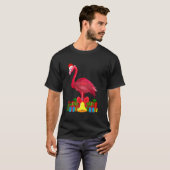 Tropical Pink Flamingo Christmas with Decorations Tシャツ (正面フル)
