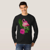 Tropical Pink Flamingo Flamingos Pink Bird Tシャツ (正面フル)