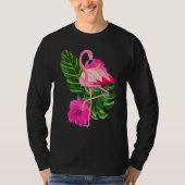 Tropical Pink Flamingo Flamingos Pink Bird Tシャツ (正面)