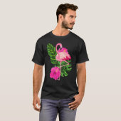 Tropical Pink Flamingo Flamingos Pink Bird Tシャツ (正面フル)
