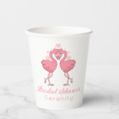 Tropical Pink Flamingo Hawaiian Bridal Shower 紙コップ (正面)