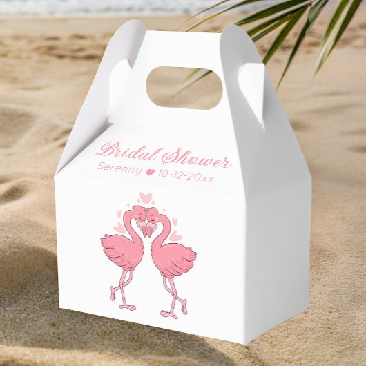 Tropical Pink Flamingo Hawaiian Luau Bridal Shower フェイバーボックス
