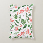 Tropical Pink Flamingo Pattern v2 アクセントクッション (正面(垂直))