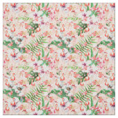 Tropical Pink Flamingos Fabric ファブリック (見本)