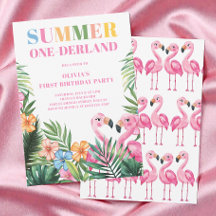 Tropical Pink Girls Summer 1st Birthday Party
