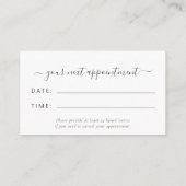 Tropical Pink Gold Blush Foliage Appointment 名刺 (裏面)