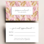 Tropical Pink Gold Blush Foliage Appointment 名刺