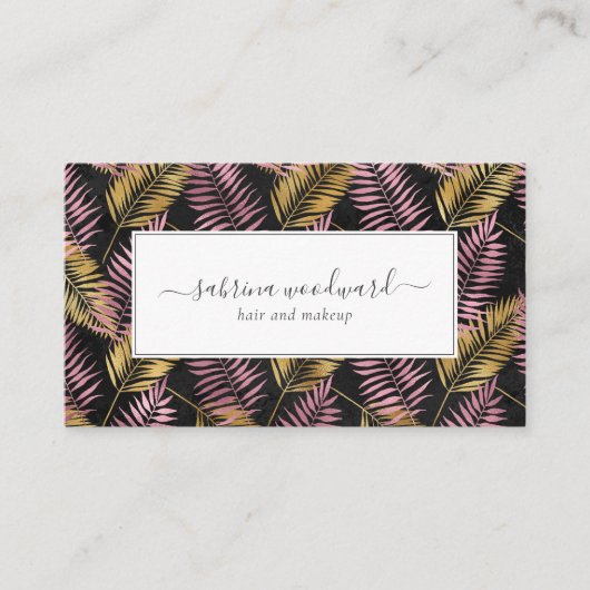 Tropical Pink Gold Dark Foliage Appointment 名刺 (正面)