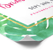 Tropical Pink & Gold Pineapple Bridal Shower ポスター (角)