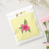 Tropical Pink Hibiscus Birthday Party Favor Bags フェイバーバッグ (封をした状態)