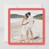 Tropical Pink Hibiscus Double Sided Photo Wedding セーブザデート (裏面)